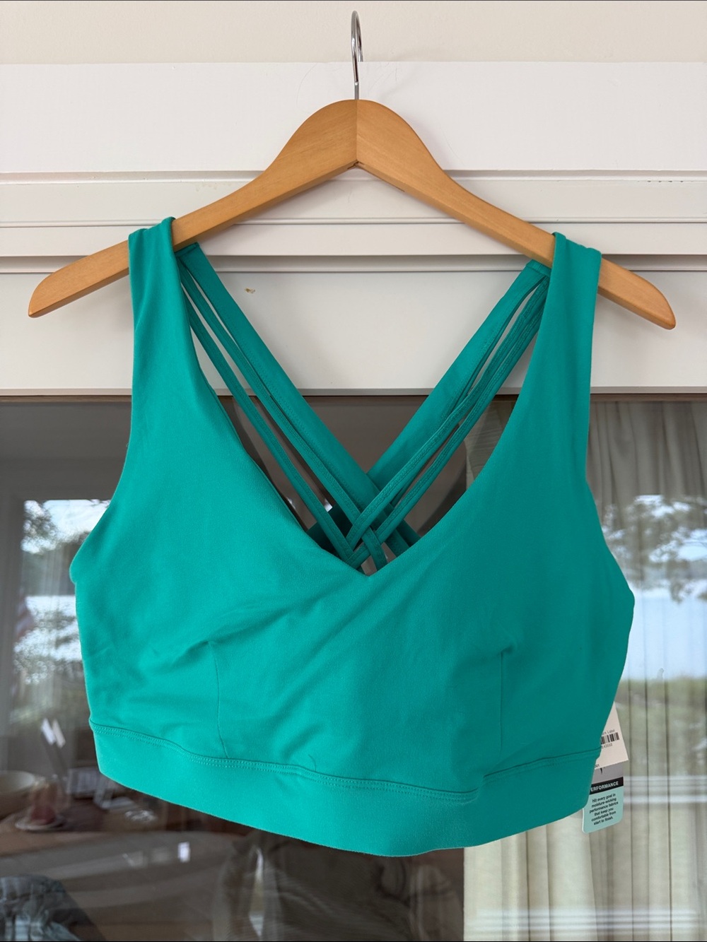 Ideology Teal Crisscross Strappy Sports Bra